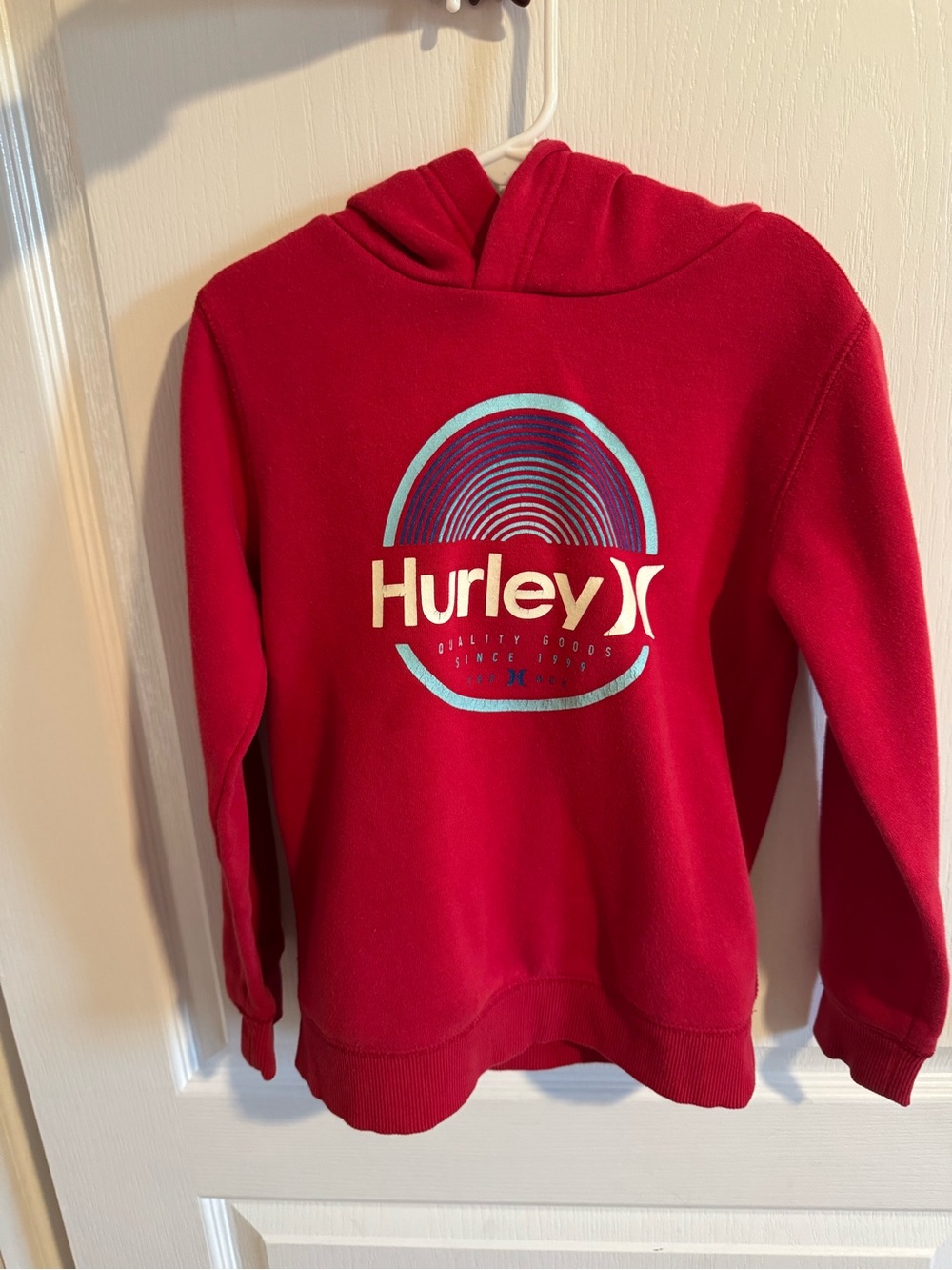 Hurley Kids Red Hoodie with Blue Graphic